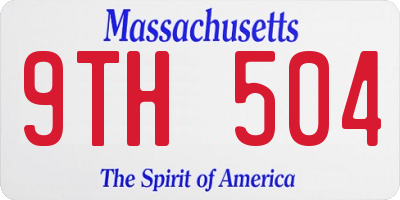 MA license plate 9TH504