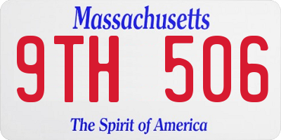 MA license plate 9TH506
