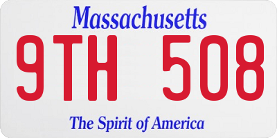 MA license plate 9TH508