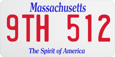 MA license plate 9TH512