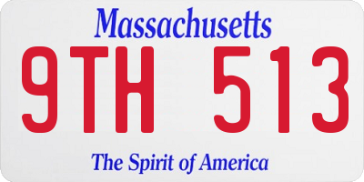 MA license plate 9TH513