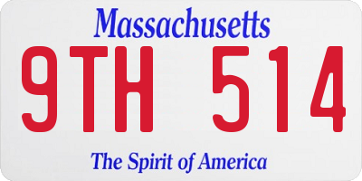MA license plate 9TH514