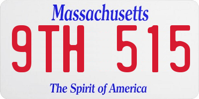 MA license plate 9TH515