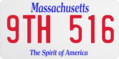 MA license plate 9TH516