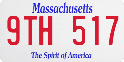 MA license plate 9TH517