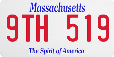 MA license plate 9TH519