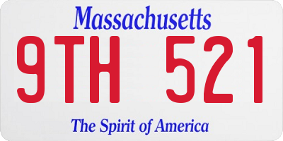 MA license plate 9TH521