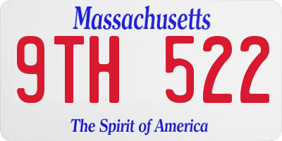 MA license plate 9TH522