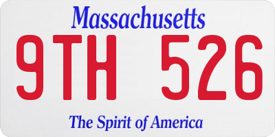 MA license plate 9TH526