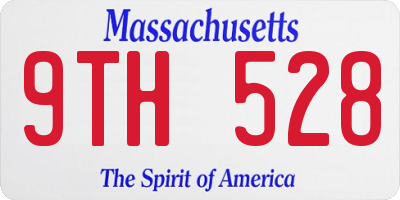 MA license plate 9TH528
