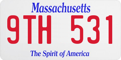 MA license plate 9TH531