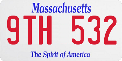 MA license plate 9TH532
