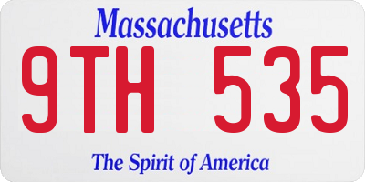 MA license plate 9TH535