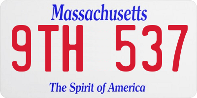 MA license plate 9TH537