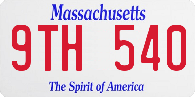 MA license plate 9TH540
