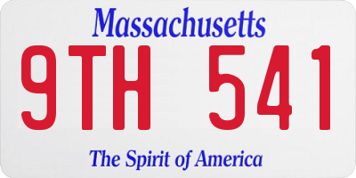MA license plate 9TH541