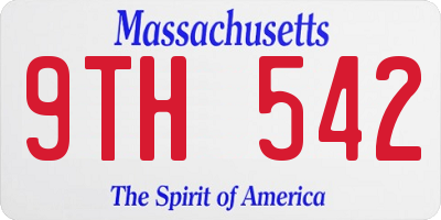 MA license plate 9TH542