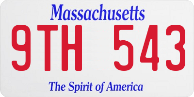 MA license plate 9TH543