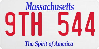 MA license plate 9TH544