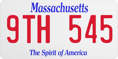 MA license plate 9TH545