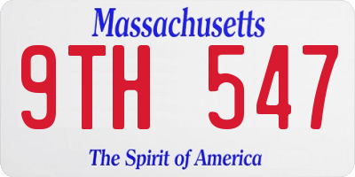 MA license plate 9TH547