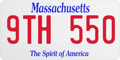MA license plate 9TH550
