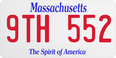 MA license plate 9TH552