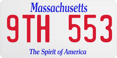 MA license plate 9TH553