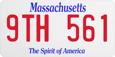 MA license plate 9TH561