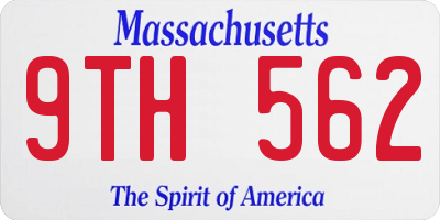 MA license plate 9TH562