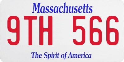 MA license plate 9TH566