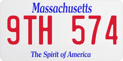 MA license plate 9TH574
