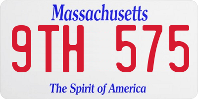 MA license plate 9TH575
