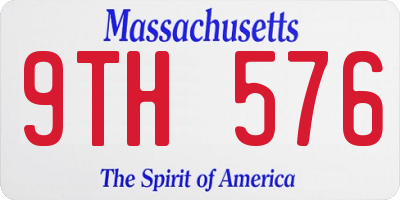 MA license plate 9TH576