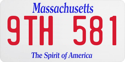 MA license plate 9TH581