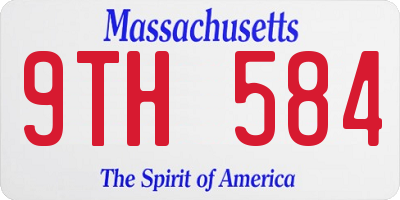 MA license plate 9TH584