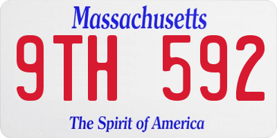 MA license plate 9TH592