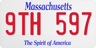 MA license plate 9TH597