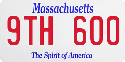 MA license plate 9TH600
