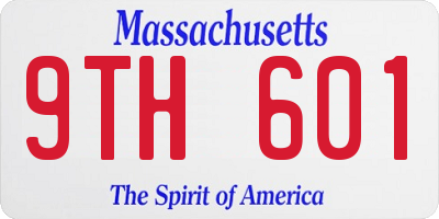 MA license plate 9TH601