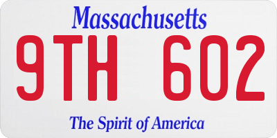 MA license plate 9TH602