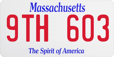 MA license plate 9TH603