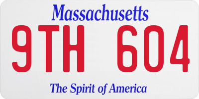 MA license plate 9TH604