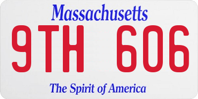 MA license plate 9TH606