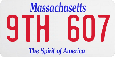 MA license plate 9TH607