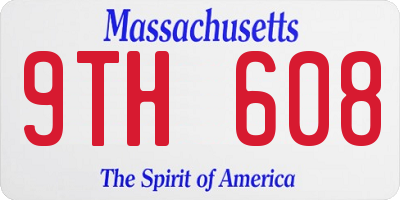 MA license plate 9TH608