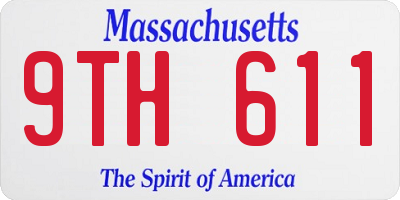 MA license plate 9TH611