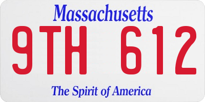 MA license plate 9TH612