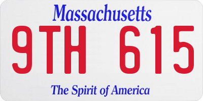 MA license plate 9TH615