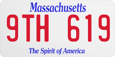 MA license plate 9TH619